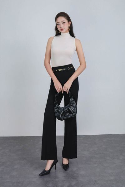 BQD12695 - Quần dài công sở vải tuytsi dáng ôm ống vẩy thời trang khoá thân sau - PANTIO