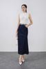 FJB038 - Chân váy jean cao cấp vải denim dáng A thân váy phối đường viền thời trang khoá thân trước - PANTIO