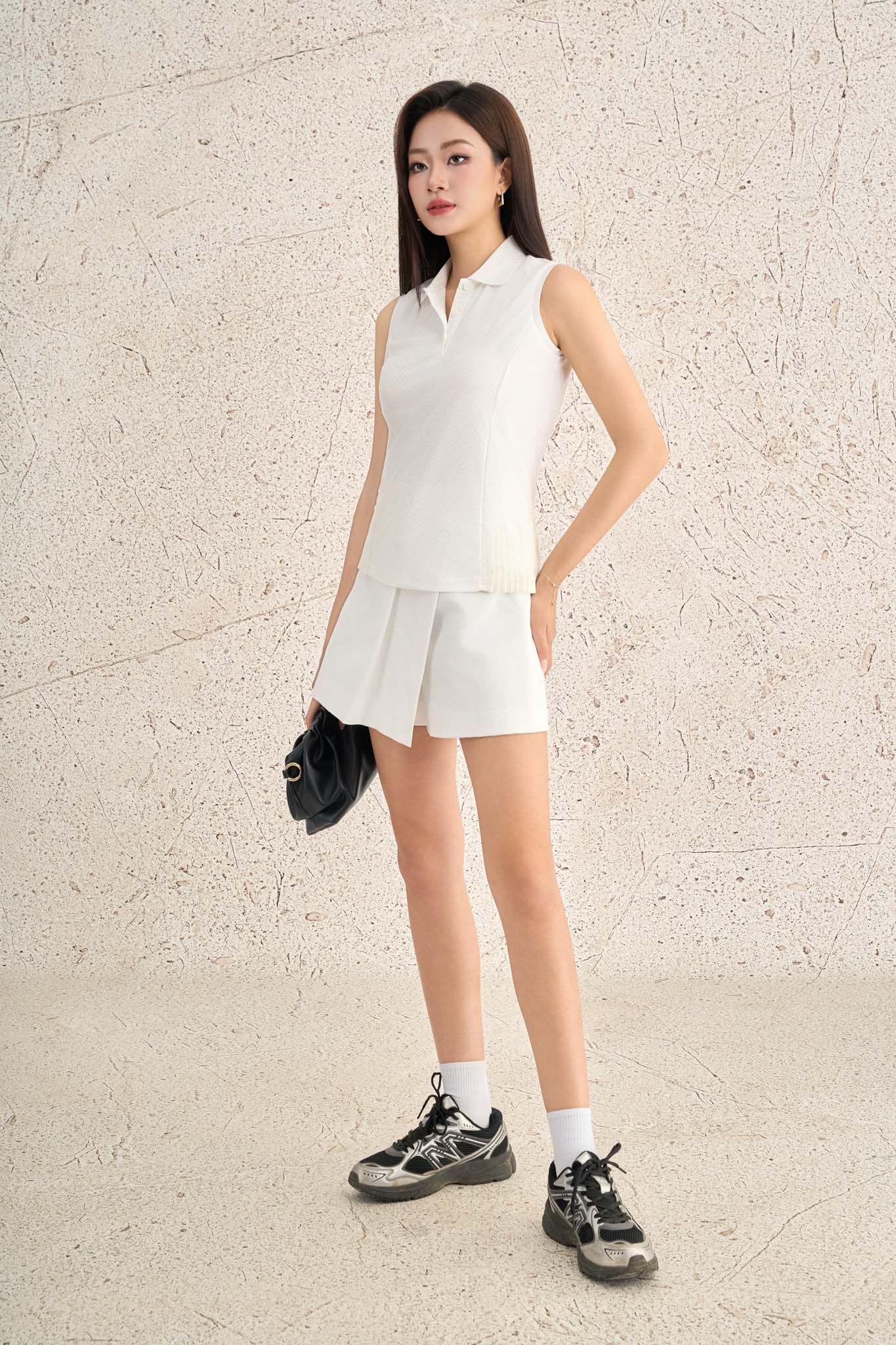 FAT5573 - Áo thun thể thao cao cấp dáng ôm cổ bẻ không tay thời trang - PANTIO