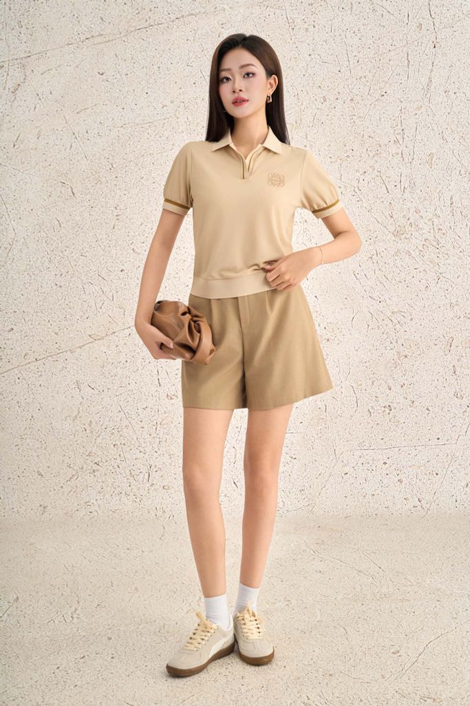 FAT5575 - Áo thun thể thao cao cấp dáng suông cổ bẻ tay ngắn gấu áo bo chun ôm ngực thêu hoạ tiết thời trang - PANTIO