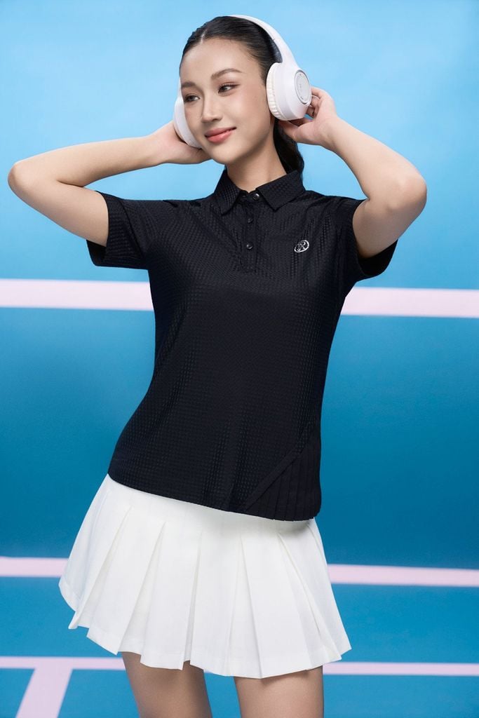 FAT5579 - Áo thun thể thao cao cấp dáng ôm cổ polo tay cộc ngực áo in hoạ tiết thời trang - PANTIO