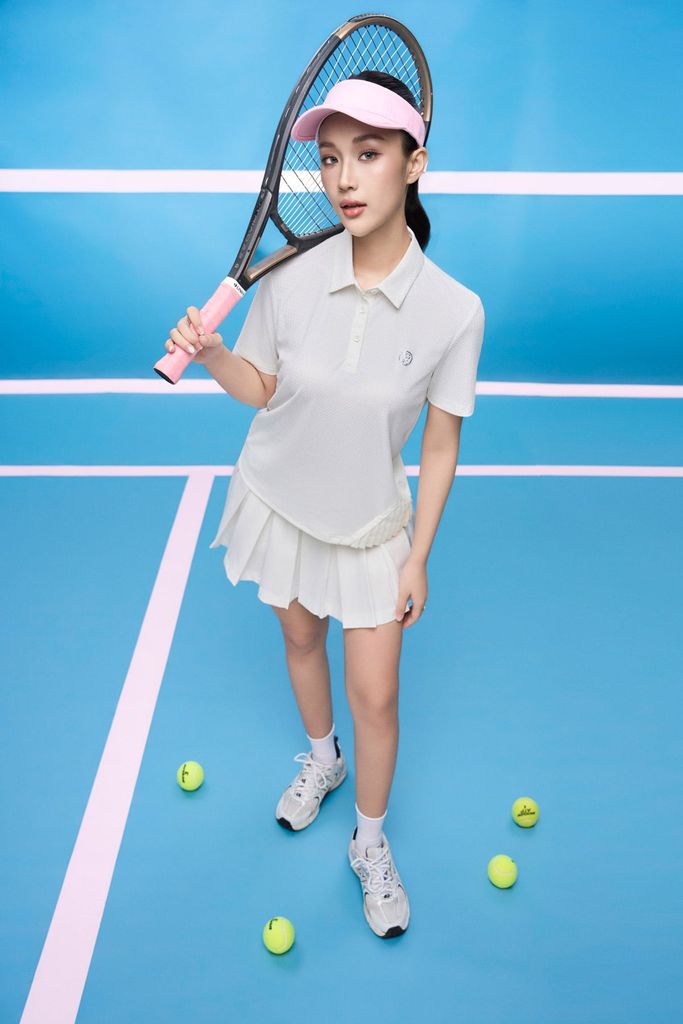 FAT5579 - Áo thun thể thao cao cấp dáng ôm cổ polo tay cộc ngực áo in hoạ tiết thời trang - PANTIO