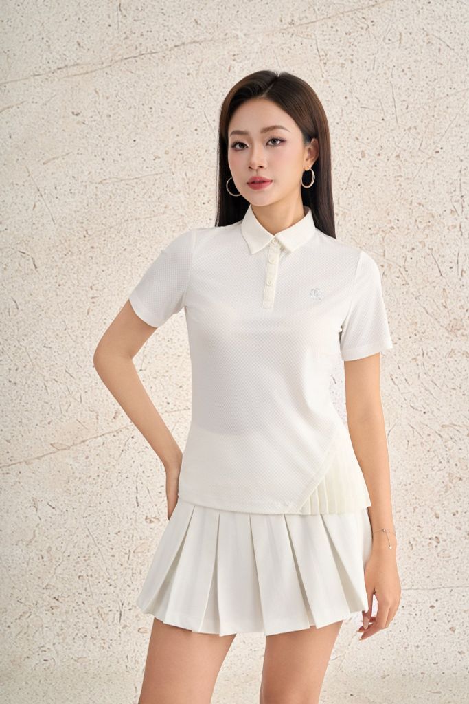 FAT5579 - Áo thun thể thao cao cấp dáng ôm cổ polo tay cộc ngực áo in hoạ tiết thời trang - PANTIO