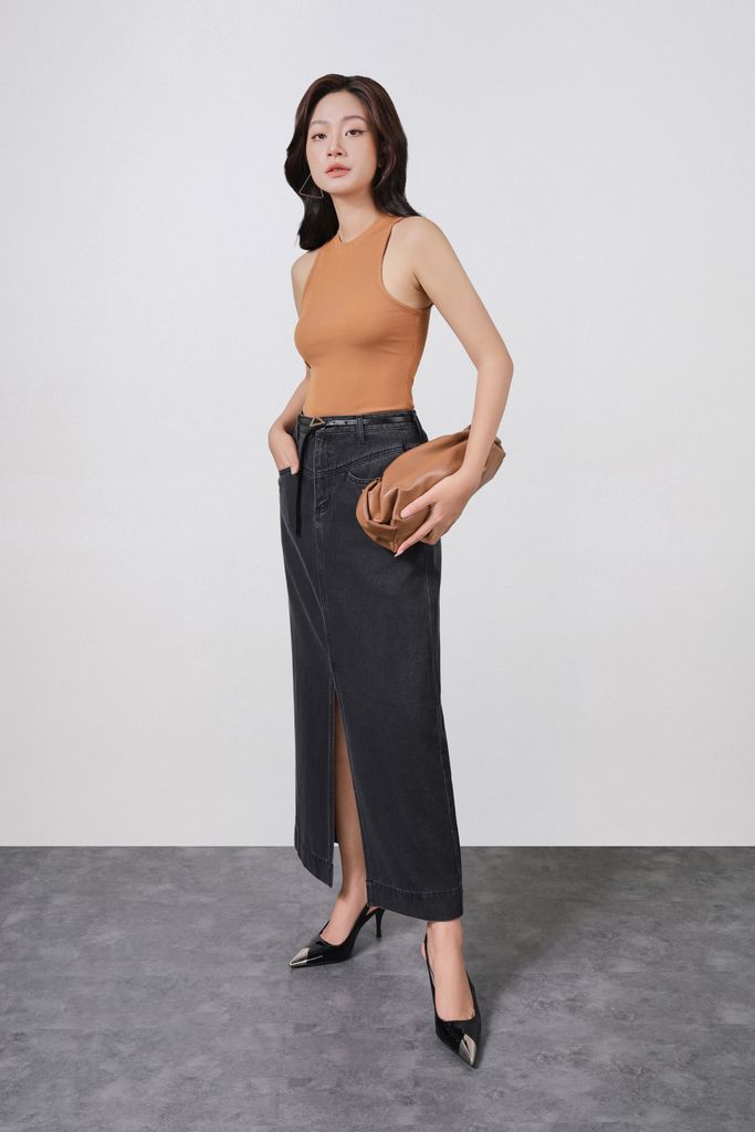 FAT5600 - Áo thun dệt kim cao cấp vải len dáng ôm cổ tròn không tay thời trang - PANTIO