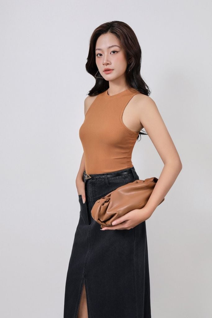 FAT5600 - Áo thun dệt kim cao cấp vải len dáng ôm cổ tròn không tay thời trang - PANTIO