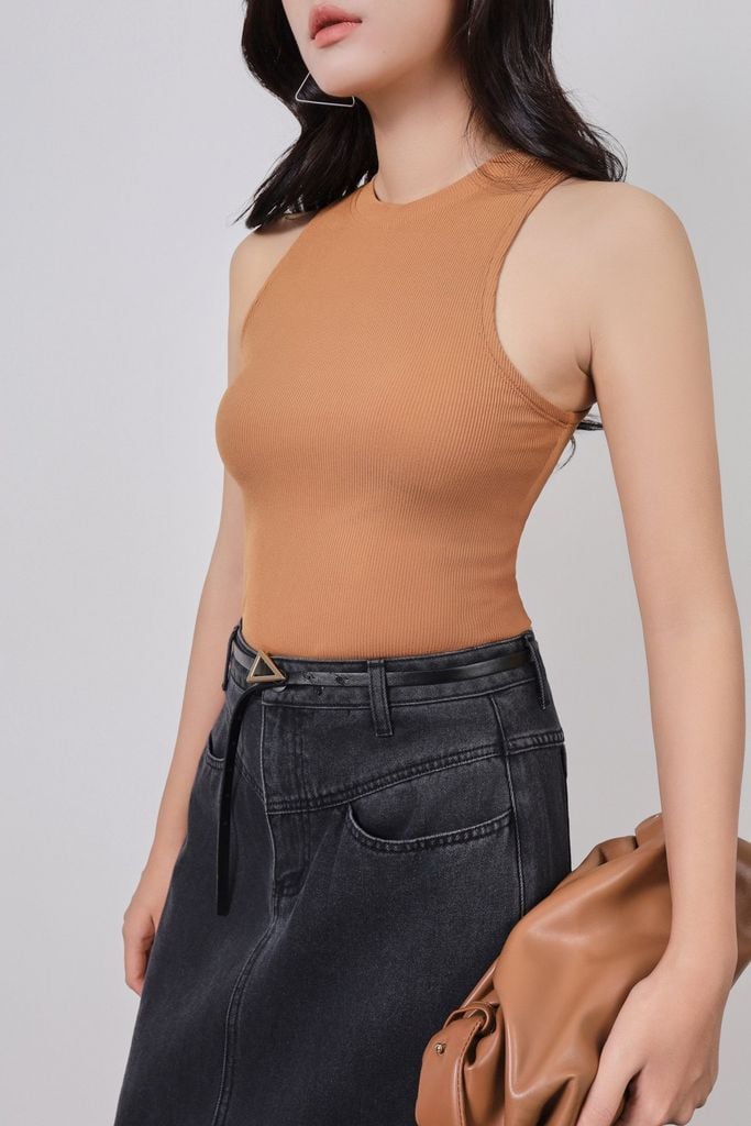 FAT5600 - Áo thun dệt kim cao cấp vải len dáng ôm cổ tròn không tay thời trang - PANTIO