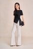 FAT7517 - tylekeo88 tv vải cotton dáng peplum cổ thuyền tay ngắn bên hông phối vạt lệch tạo kiểu - tỷ lệ kèo 8899