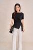 FAT7517 - tylekeo88 tv vải cotton dáng peplum cổ thuyền tay ngắn bên hông phối vạt lệch tạo kiểu - tỷ lệ kèo 8899