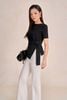 FAT7517 - tylekeo88 tv vải cotton dáng peplum cổ thuyền tay ngắn bên hông phối vạt lệch tạo kiểu - tỷ lệ kèo 8899