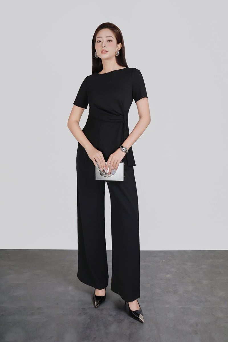 FQD51129 - Quần dài công sở vải tuypxy dáng suông ống đứng khoá thân trước - PANTIO