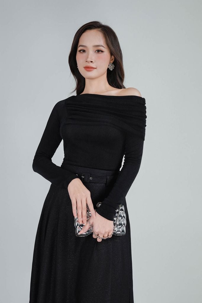 FAT7518 - Áo len cao cấp dáng ôm co giãn lệch vai thời trang - PANTIO