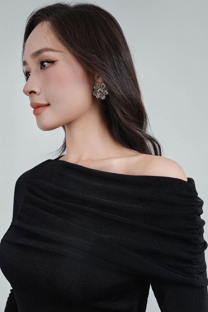 FAT7518 - Áo len cao cấp dáng ôm co giãn lệch vai thời trang - PANTIO