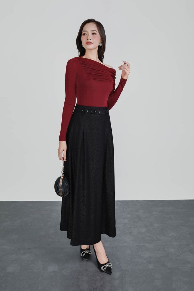 FAT7518 - Áo len cao cấp dáng ôm co giãn lệch vai thời trang - PANTIO