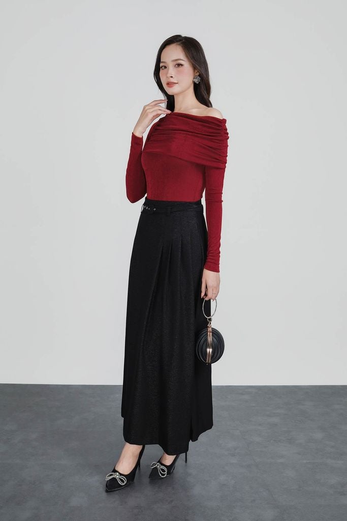 FAT7518 - Áo len cao cấp dáng ôm co giãn lệch vai thời trang - PANTIO