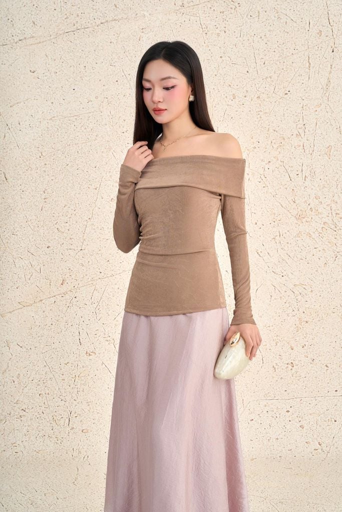 BJD13656 - Chân váy dài dạo phố vải tơ dáng chữ A thời trang khoá thân sau - PANTIO