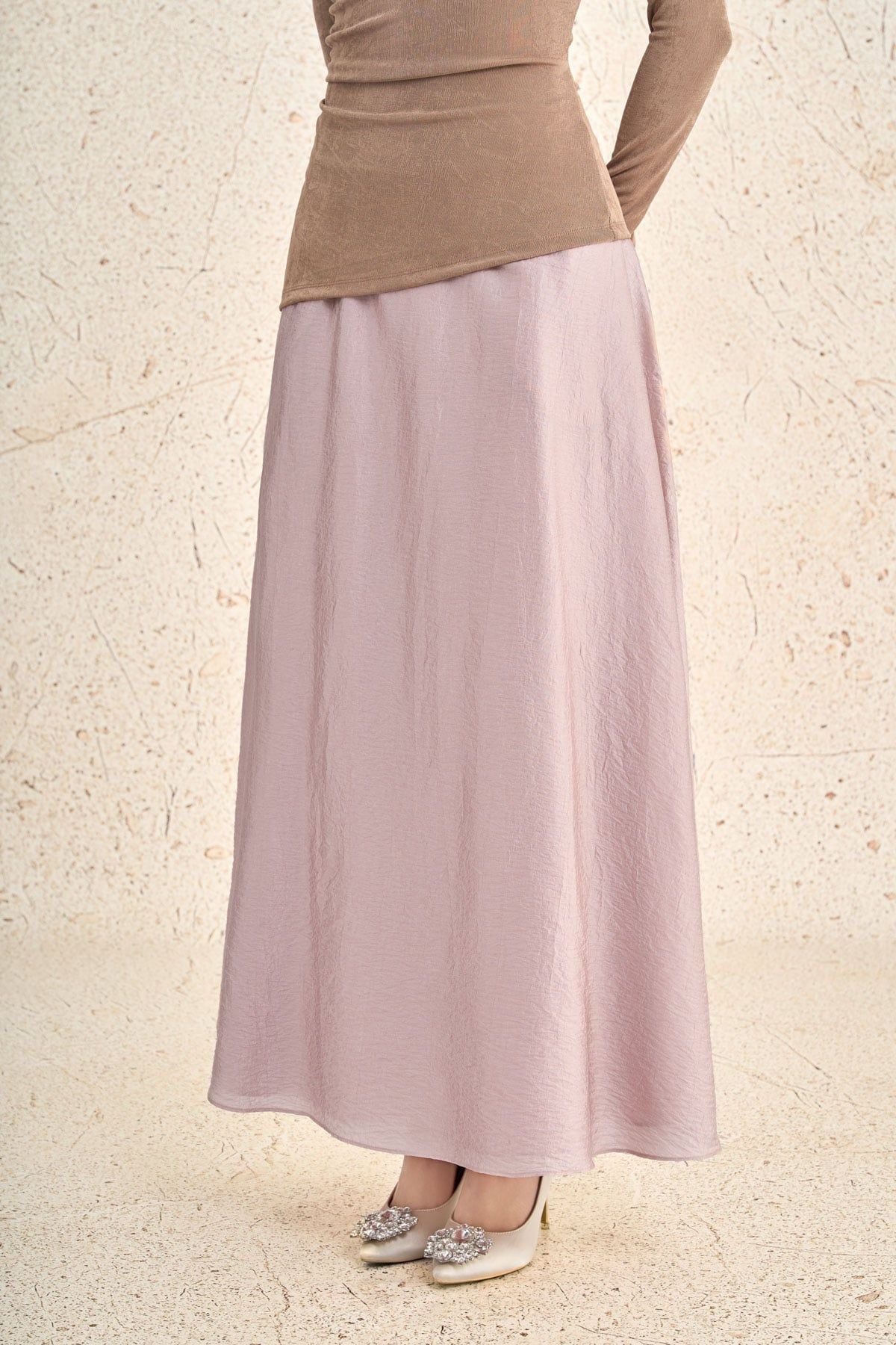 BJD13656 - Chân váy dài dạo phố vải tơ dáng chữ A thời trang khoá thân sau - PANTIO