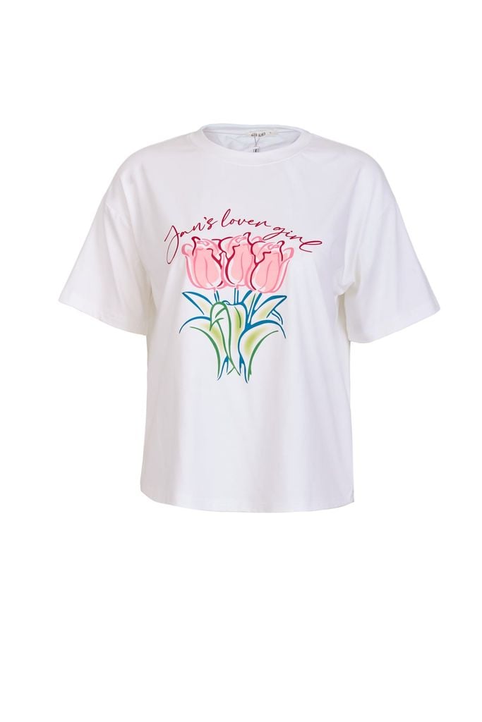 FAT7582 - Áo thun vải cotton dáng suông cổ tròn tay cộc thân áo in hoạ tiết thời trang - JAN.