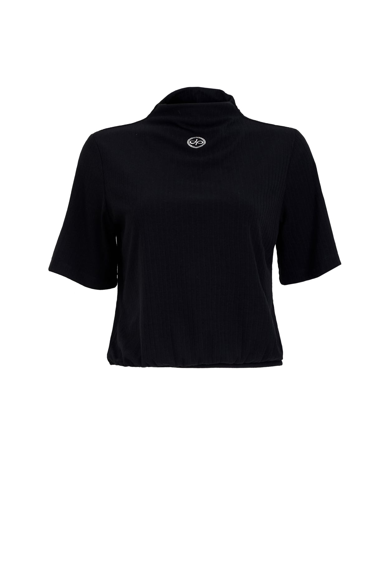 FAT7585- Áo thun dệt kim vải len dáng ôm cổ cao tay cộc gấu áo bo chun tạo kiểu - JAN.