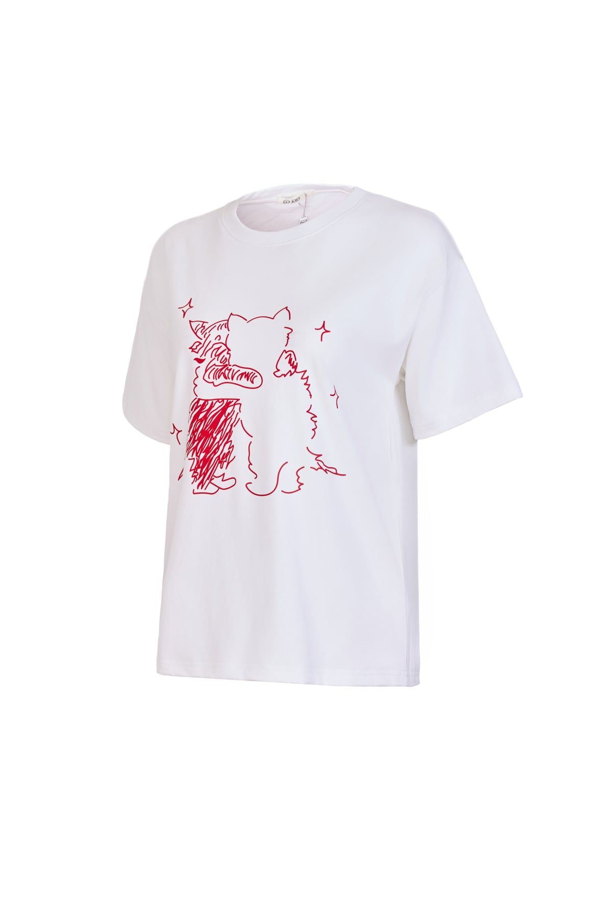 FAT7605 - Áo thun vải cotton dáng suông cổ tròn tay cộc thân áo in hoạ tiết thời trang - JAN.