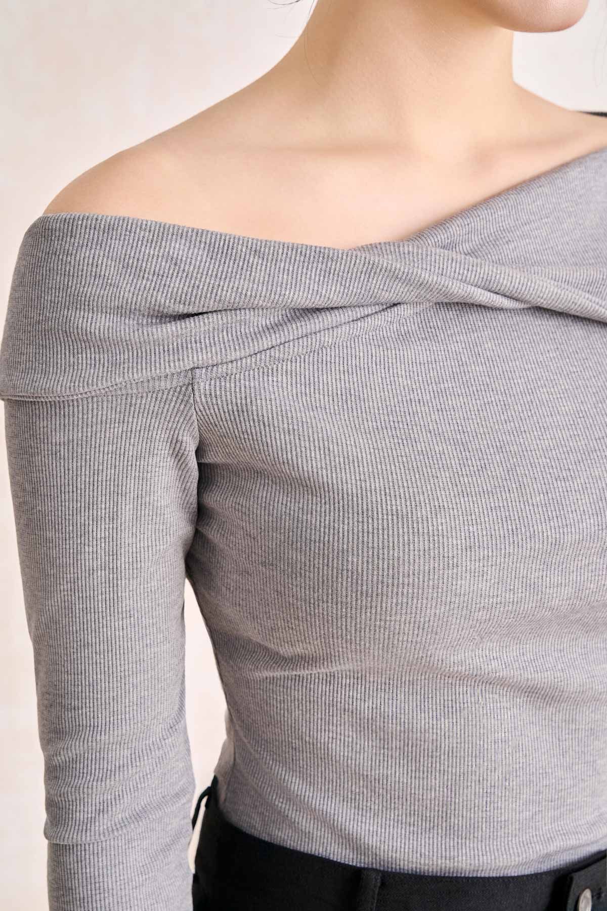 FQD51279 - Quần dài công sở vải denim dáng suông ống rộng cạp cao có túi tạo kiểu - PANTIO