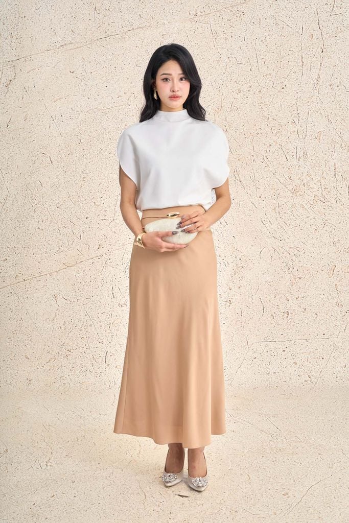 FAT9050 - Áo thun dệt kim vải cotton dáng suông cổ tròn tay chờm cách điệu - PANTIO