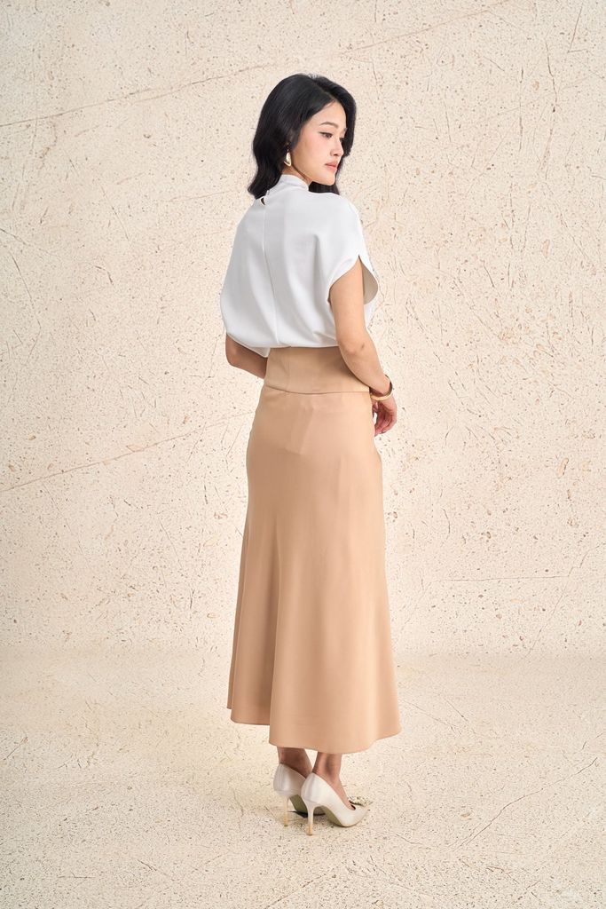 FAT9050 - Áo thun dệt kim vải cotton dáng suông cổ tròn tay chờm cách điệu - PANTIO