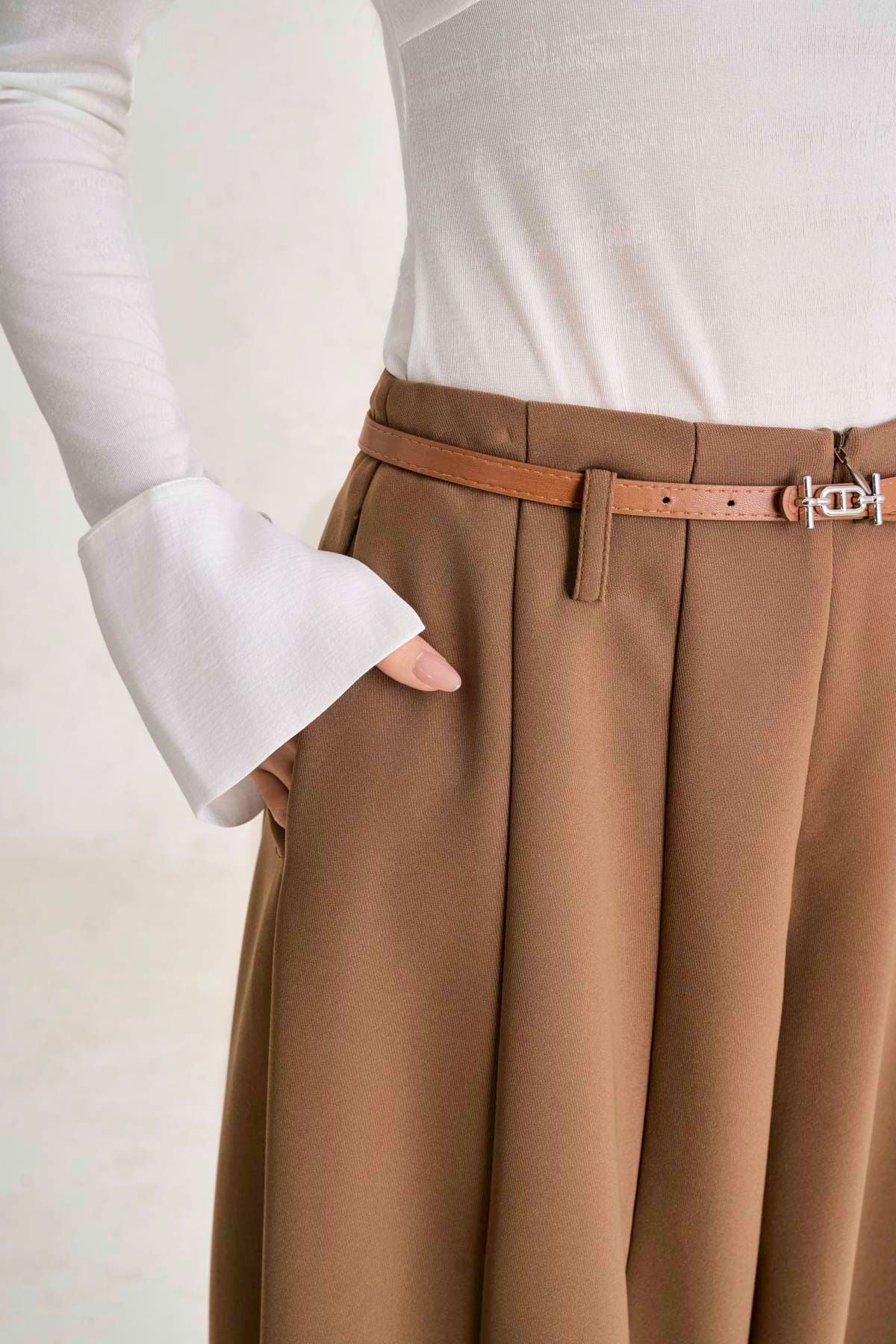 FQD71251 - Quần dài vải tuytsi dáng suông ống rộng bomber cạp cao thời trang - PANTIO