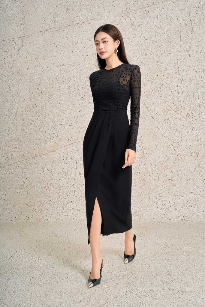 FAT9557 - Áo thun vải lưới co giãn in hoạ tiết cao cấp dáng ôm cổ tròn tay dài thời trang - PANTIO