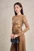 FAT9557 - Áo thun vải lưới co giãn in hoạ tiết cao cấp dáng ôm cổ tròn tay dài thời trang - PANTIO