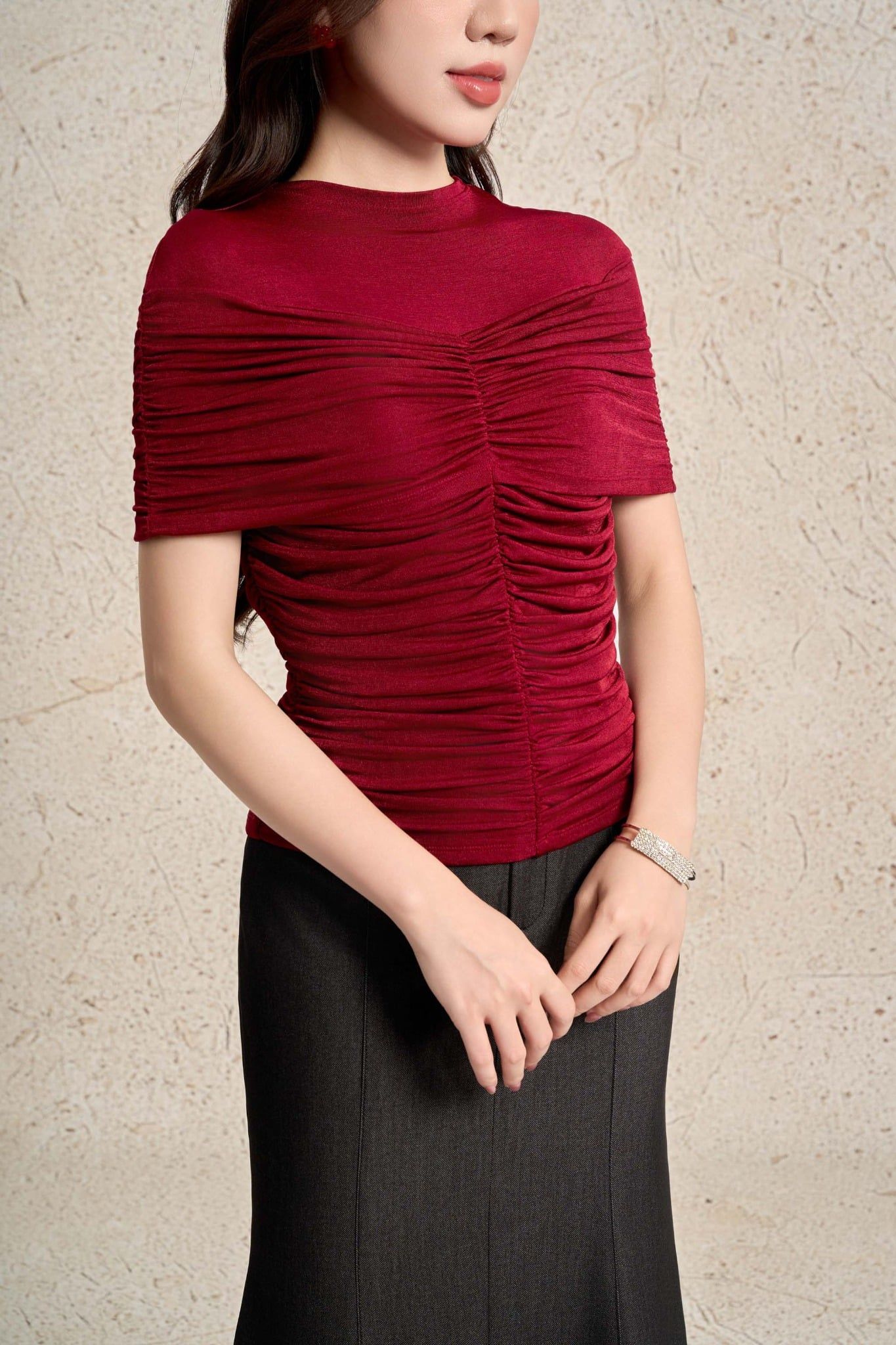 FJD51338 - Chân váy dài vải demin dáng ôm gấu váy xoè đuôi cá thời trang khoá thân sau - PANTIO