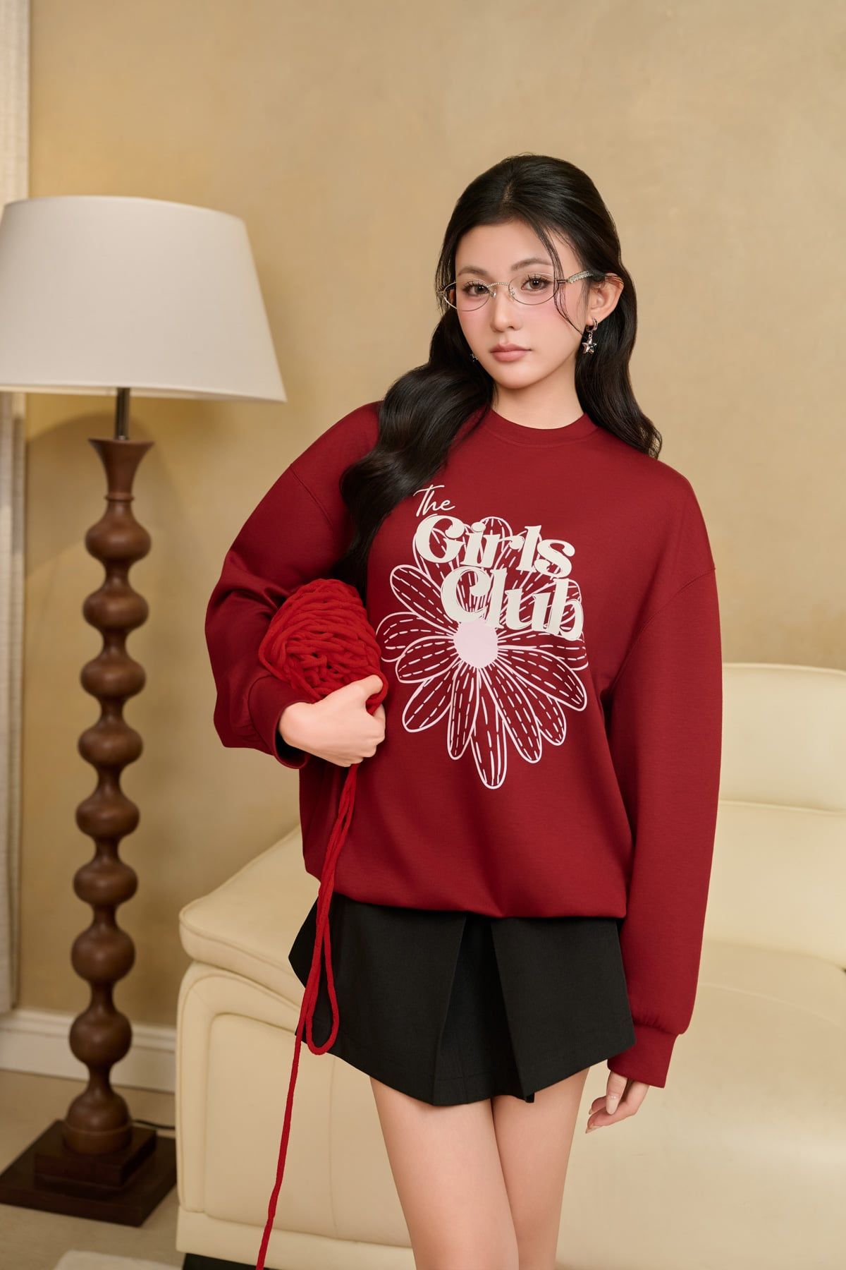 FJN3720 - Chân váy ngắn vải thô đũi dáng chữ A cạp đính nơ thân váy phối ly bung tạo kiểu - JAN.