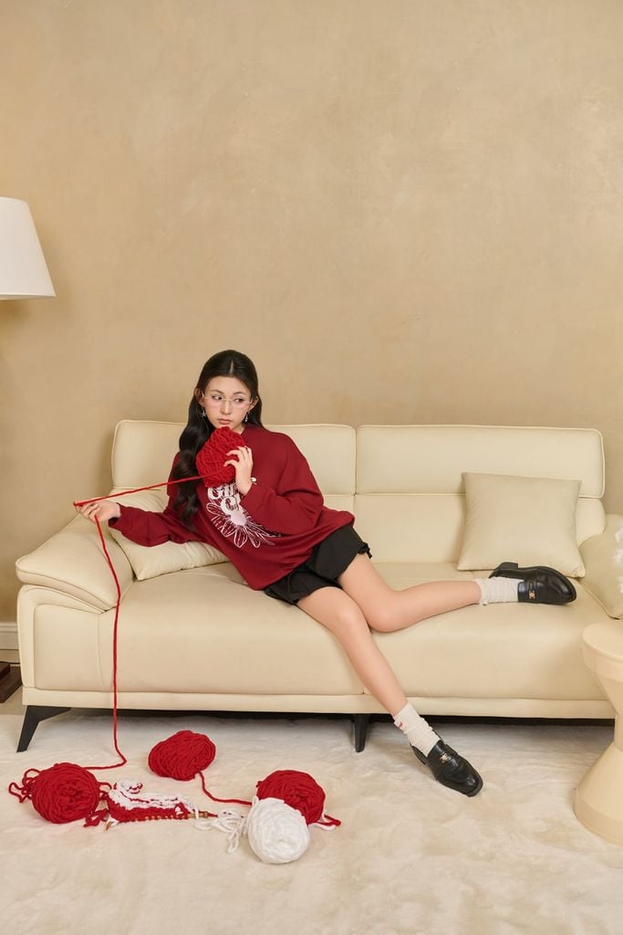 FJN3720 - Chân váy ngắn vải thô đũi dáng chữ A cạp đính nơ thân váy phối ly bung tạo kiểu - JAN.