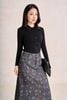 FAT9688 - Áo thun dệt kim vải cotton dáng ôm cổ bẻ tay dài thân áo phói khuy tạo kiểu - PANTIO