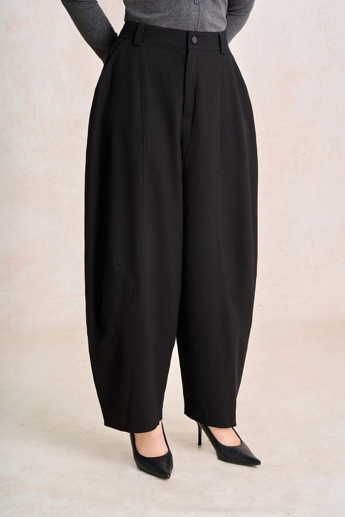 FQD51231 - Quần dài công sở vải thô dáng bomber ống rộng thời trang khoá thân trước - PANTIO
