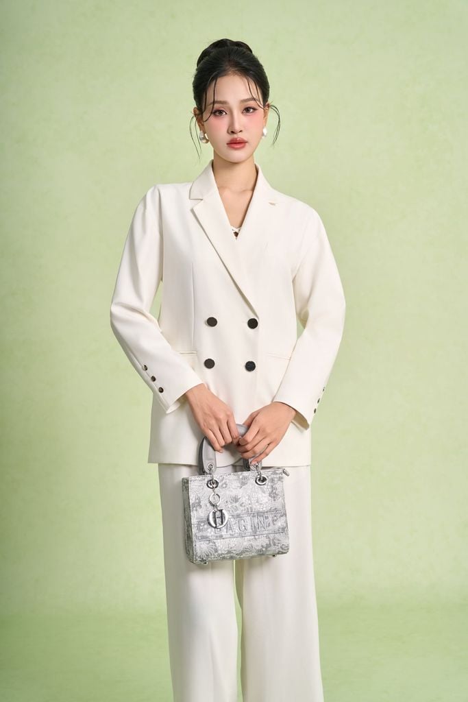 FQD51245 - Quần dài công sở vải tuytsi dáng suông ống đứng cạp sau phối chun khoá thân trước - PANTIO