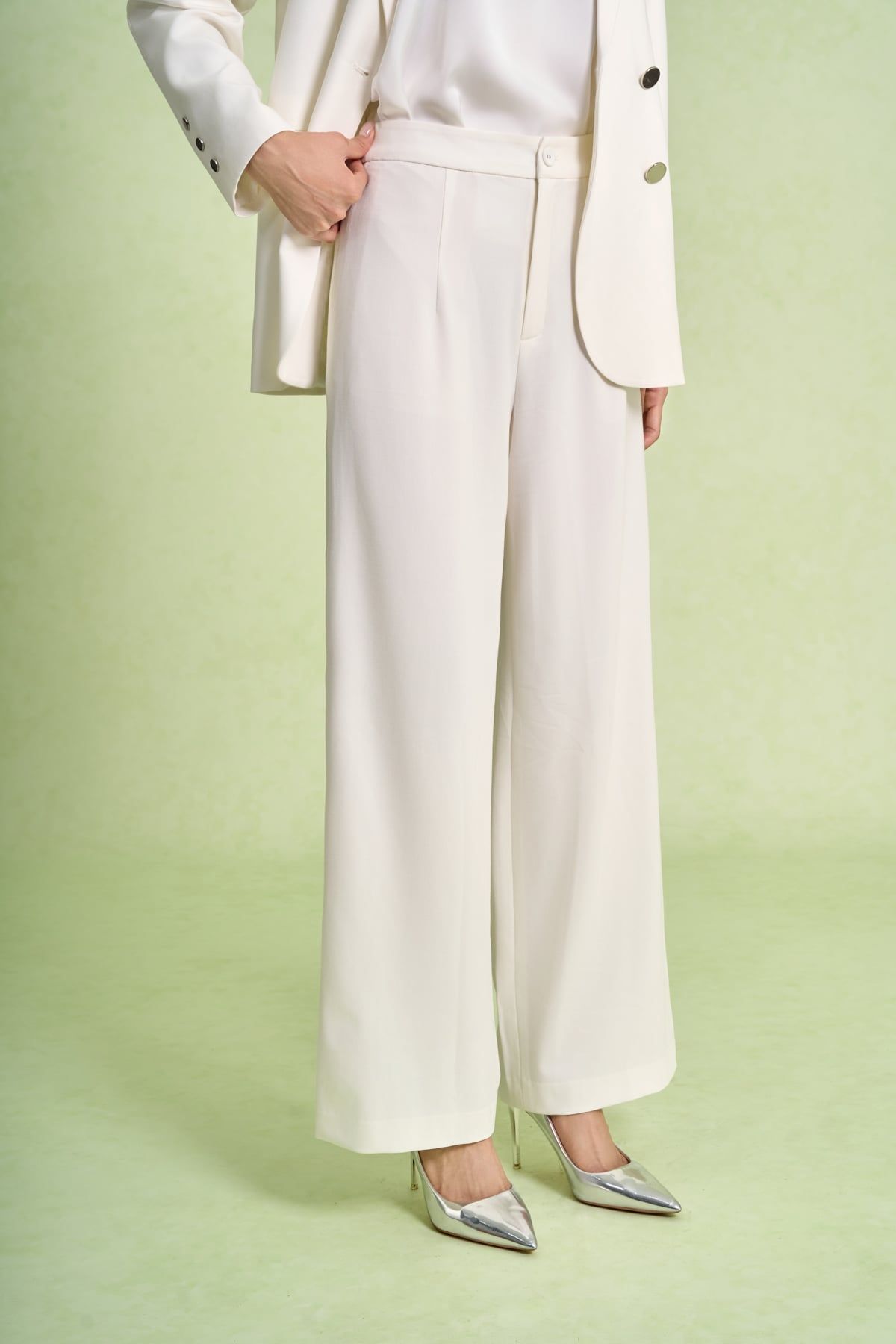 FQD51245 - Quần dài công sở vải tuytsi dáng suông ống đứng cạp sau phối chun khoá thân trước - PANTIO