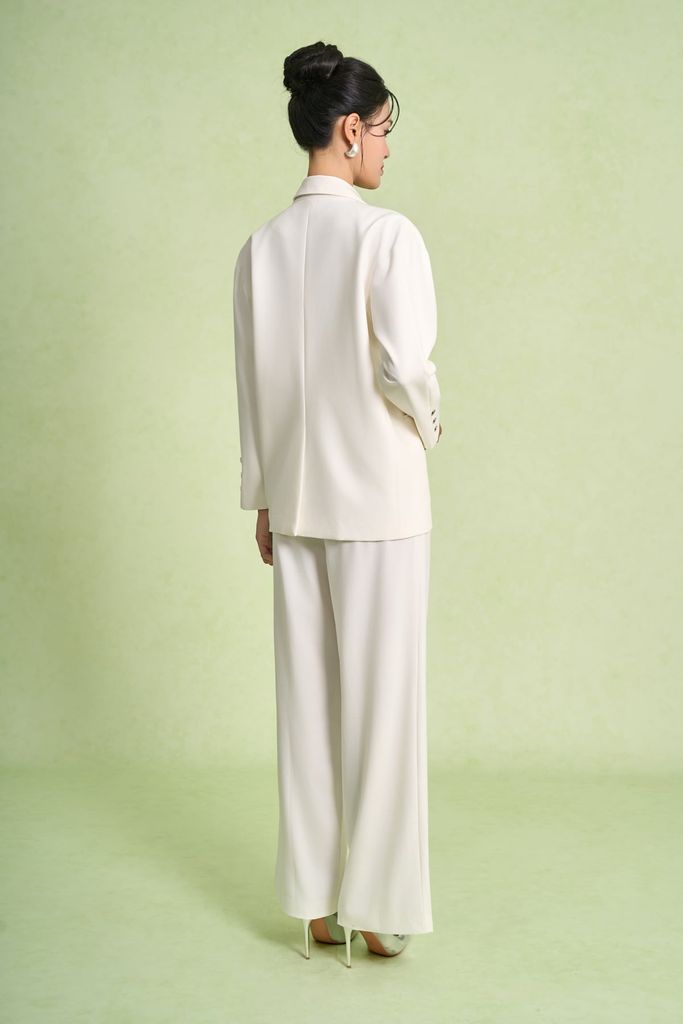 FQD51245 - Quần dài công sở vải tuytsi dáng suông ống đứng cạp sau phối chun khoá thân trước - PANTIO