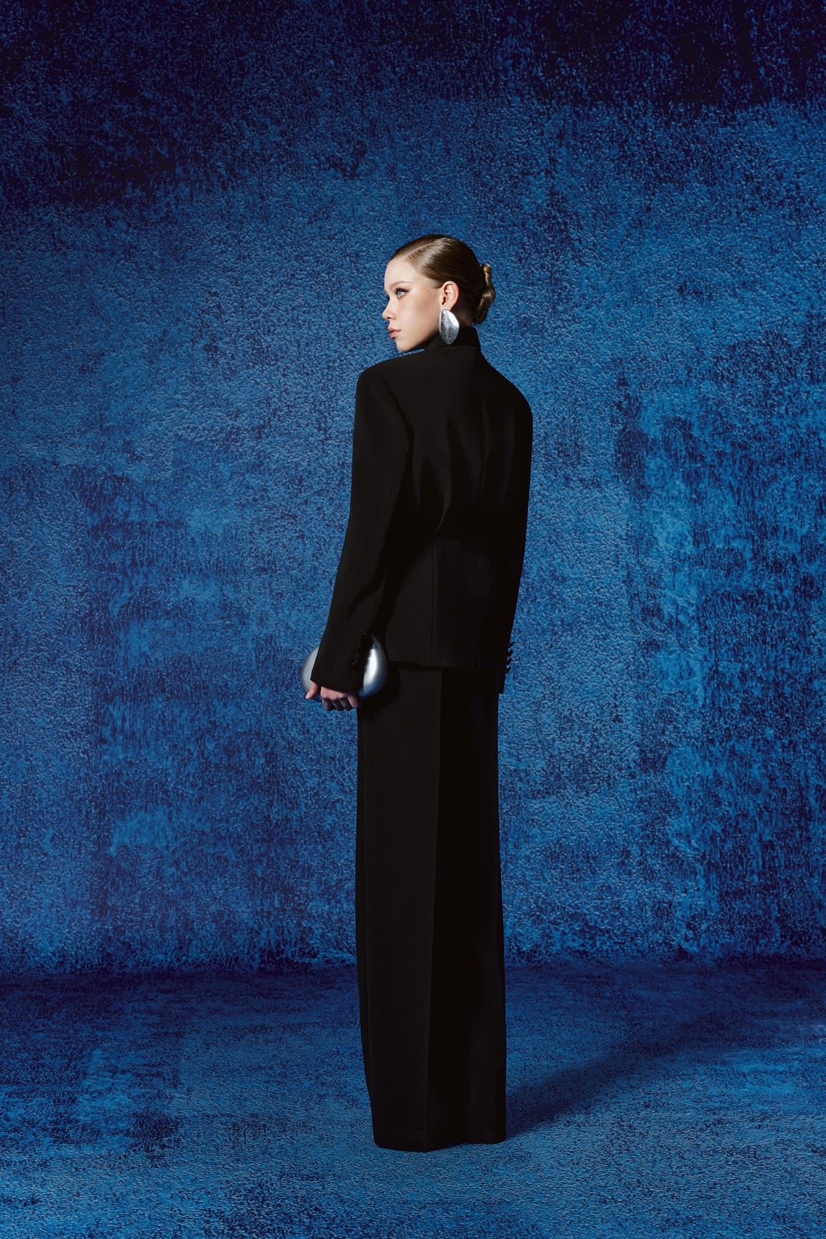 FAV51006 - Áo vest cao cấp vải thô dáng ôm cổ hai ve tay dài có đệm vai thời trang cài khuy trước - PANTIO