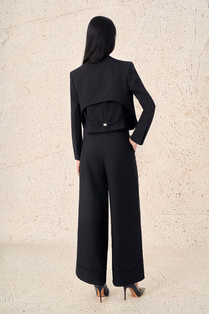 FAV997 - Áo vest công sở vải demin dáng ngắn kèm áo hai dây mặc trong thời trang cài khuy thân trước - PANTIO