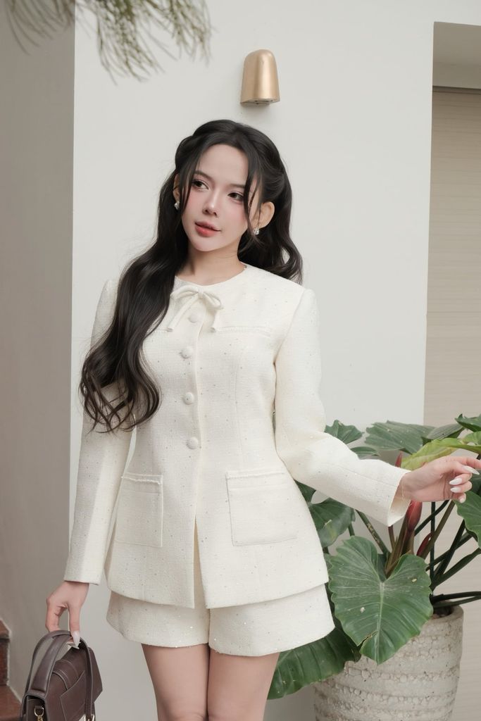 FQN9401 - Quần short vải dạ dáng suông cạp liền khoá thân sau - JAN.