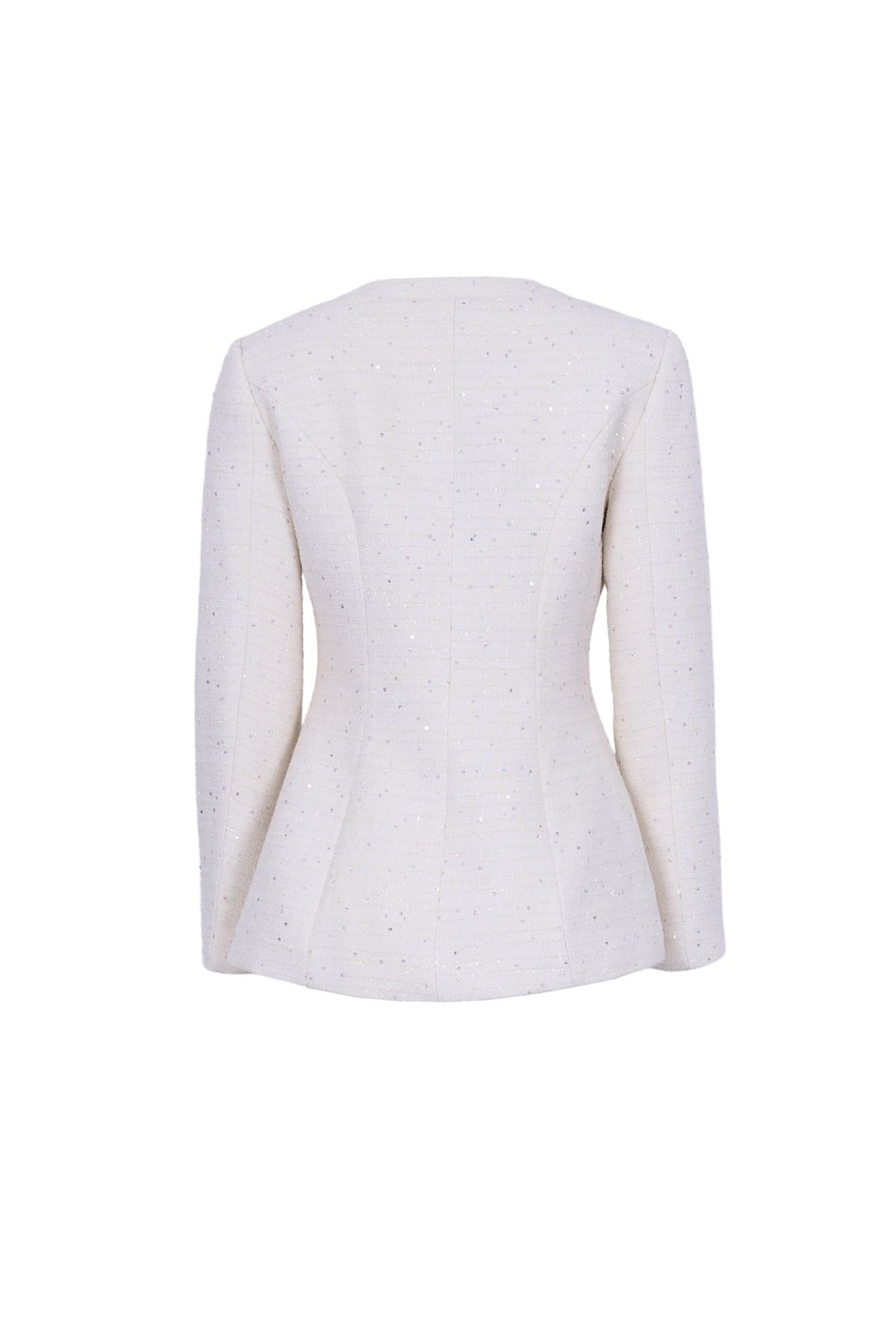 FAV9979 - Áo vest công sở vải dạ cao cấp cổ tròn đính nơ dáng chiết eo thời trang thân áo phối khuy bọc - JAN.