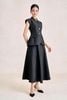 FAV9981 - tylekeo88 tv công sở vải tafta dáng peplum cổ xẻ V vai chờm thân áo phối khuy đá thời trang - tỷ lệ kèo 8899