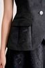FAV9981 - tylekeo88 tv công sở vải tafta dáng peplum cổ xẻ V vai chờm thân áo phối khuy đá thời trang - tỷ lệ kèo 8899
