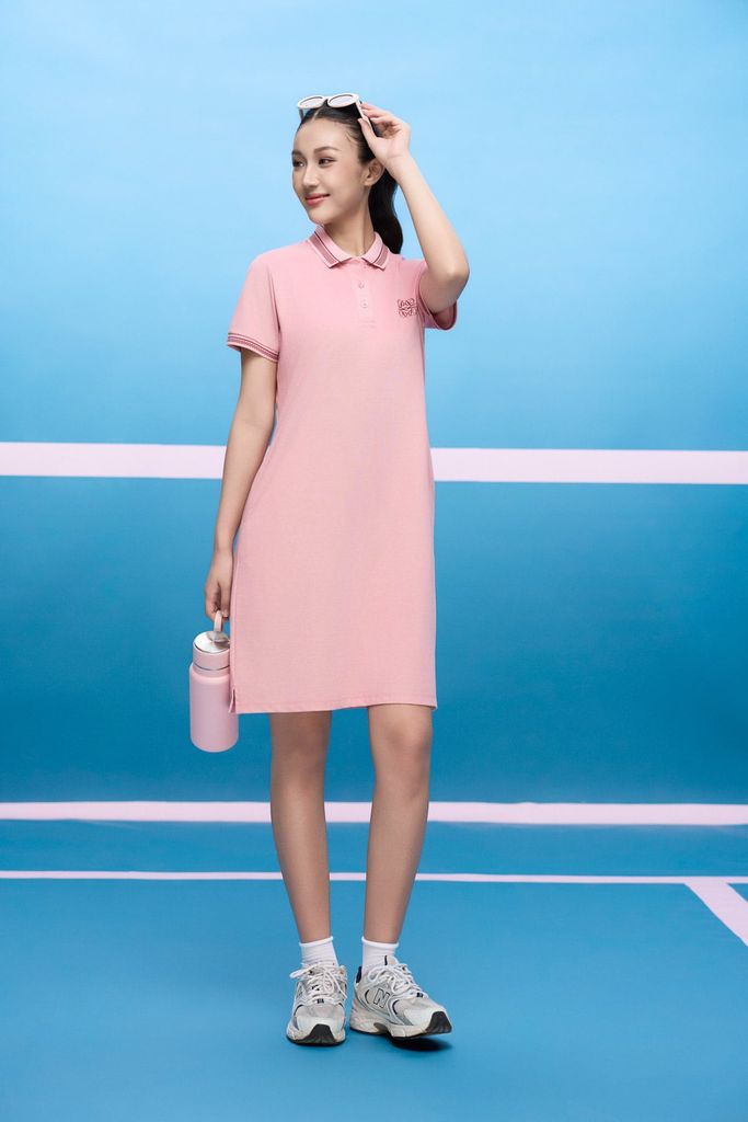 FDD3190 - Đầm dệt kim cao cấp vải cotton dáng suông cổ polo tay ngắn ngực áo in hoa tiết thời trang - tỷ lệ kèo 8899
