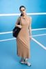 FDD3191 - Đầm dệt kim vải cotton cao cấp dáng suông cổ polo không tay ngực áo thêu hoạ tiết thời trang - tỷ lệ kèo 8899