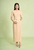 FDD7189 - Đầm dệt kim vải cotton dáng ôm cổ tròn tay lửng eo váy xếp nhún tạo kiểu khoá thân sau - PANTIO