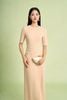 FDD7189 - Đầm dệt kim vải cotton dáng ôm cổ tròn tay lửng eo váy xếp nhún tạo kiểu khoá thân sau - PANTIO