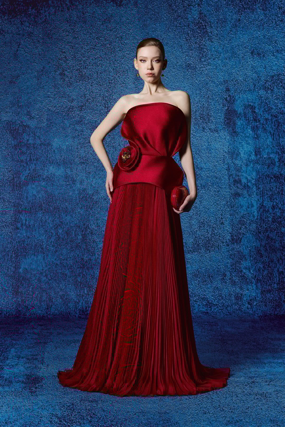 FDH5720 - Đầm dạ hội cao cấp vải tafta dáng xòe cúp ngực eo váy đính đá cao cấp thân váy xếp ly xòe thời trang - PANTIO