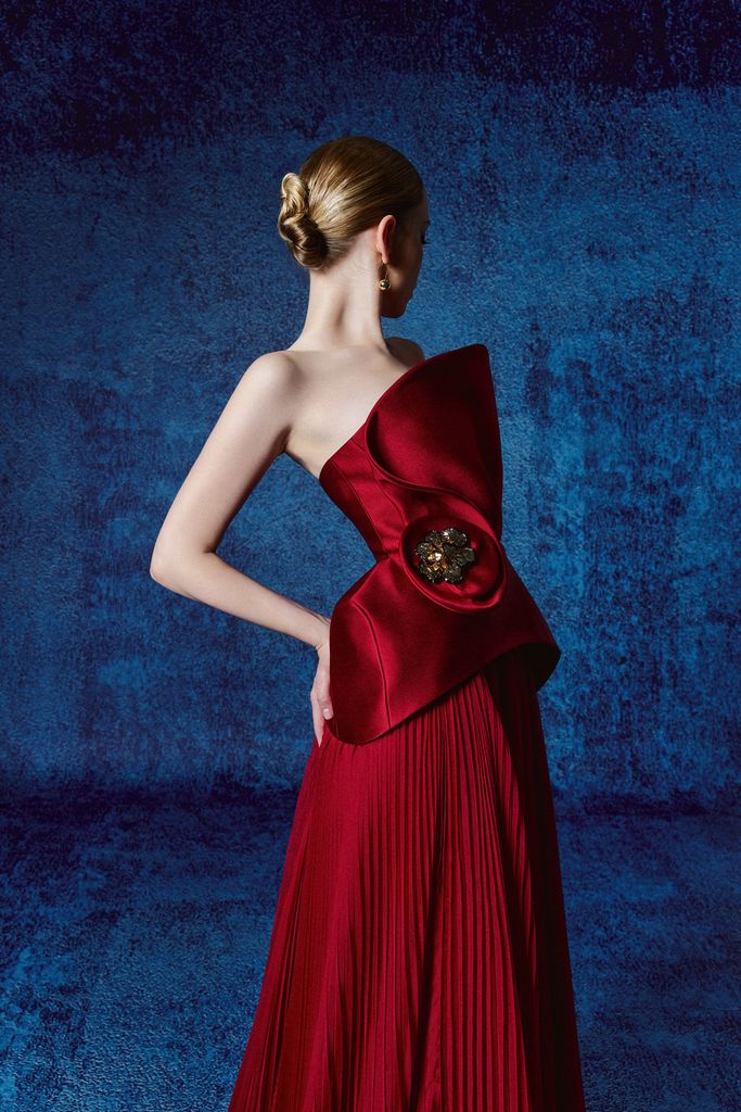 FDH5720 - Đầm dạ hội cao cấp vải tafta dáng xòe cúp ngực eo váy đính đá cao cấp thân váy xếp ly xòe thời trang - PANTIO