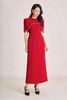 FDH9667 - Đầm dạ hội cao cấp dáng chữ A cổ phối vạt choàng vai tạo kiểu khoá thân sau - PANTIO